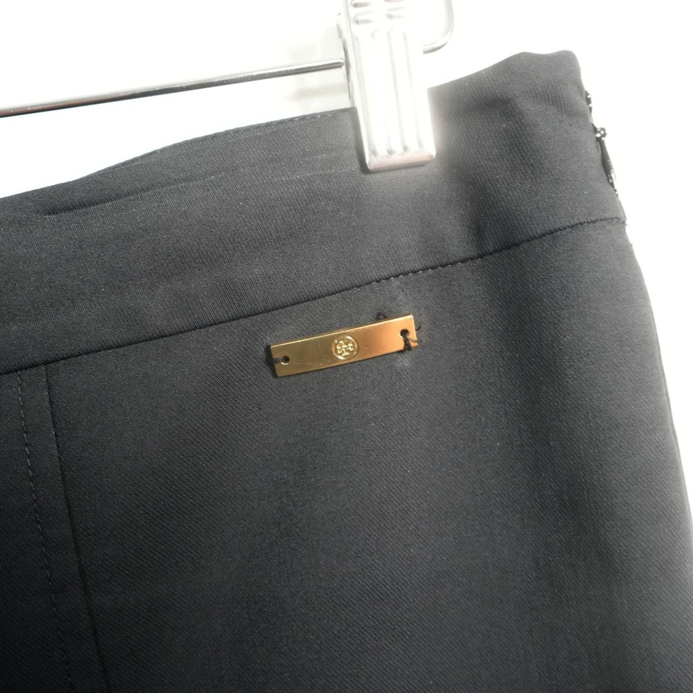 Tory Burch Dress Pants Womens 10 Black Side Zip Slim Tapered Office Professional - Picture 3 of 11